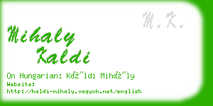 mihaly kaldi business card